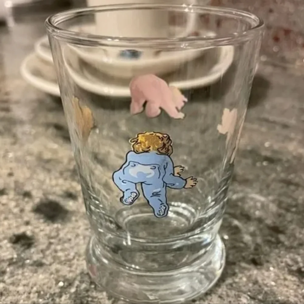 Adorable Nicole Miller ~ Fishs Eddy Baby Drinking Glass ~ Cute Baby Shower Décor